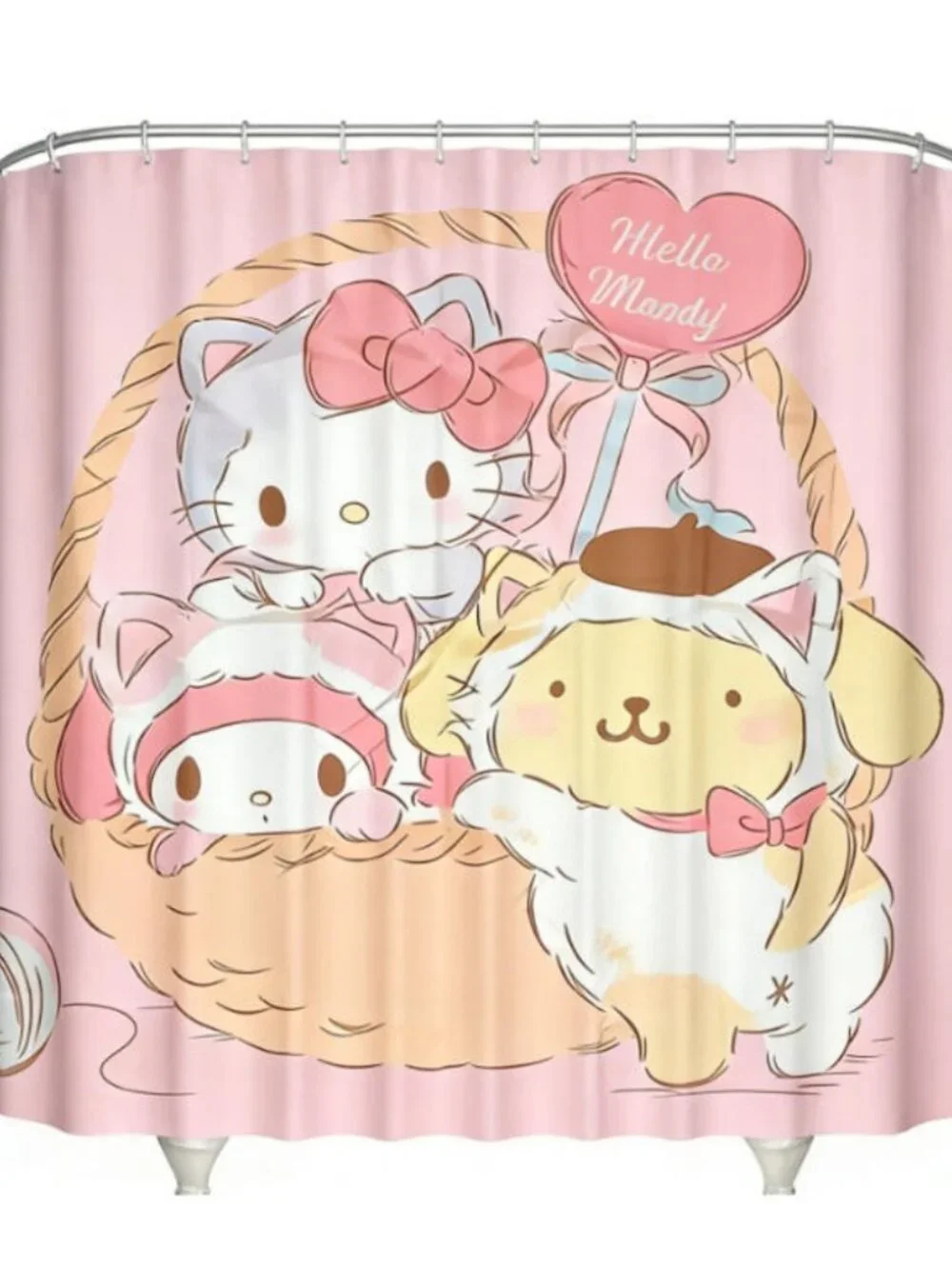 Spooky Girl & Little Pal Shower Curtain with 12 Free Hooks 59